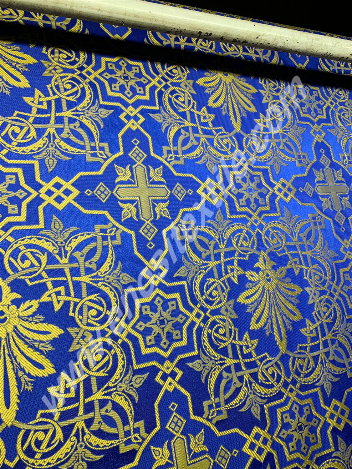 KL-021 Dark Blue-Gold Brocade Fabrics